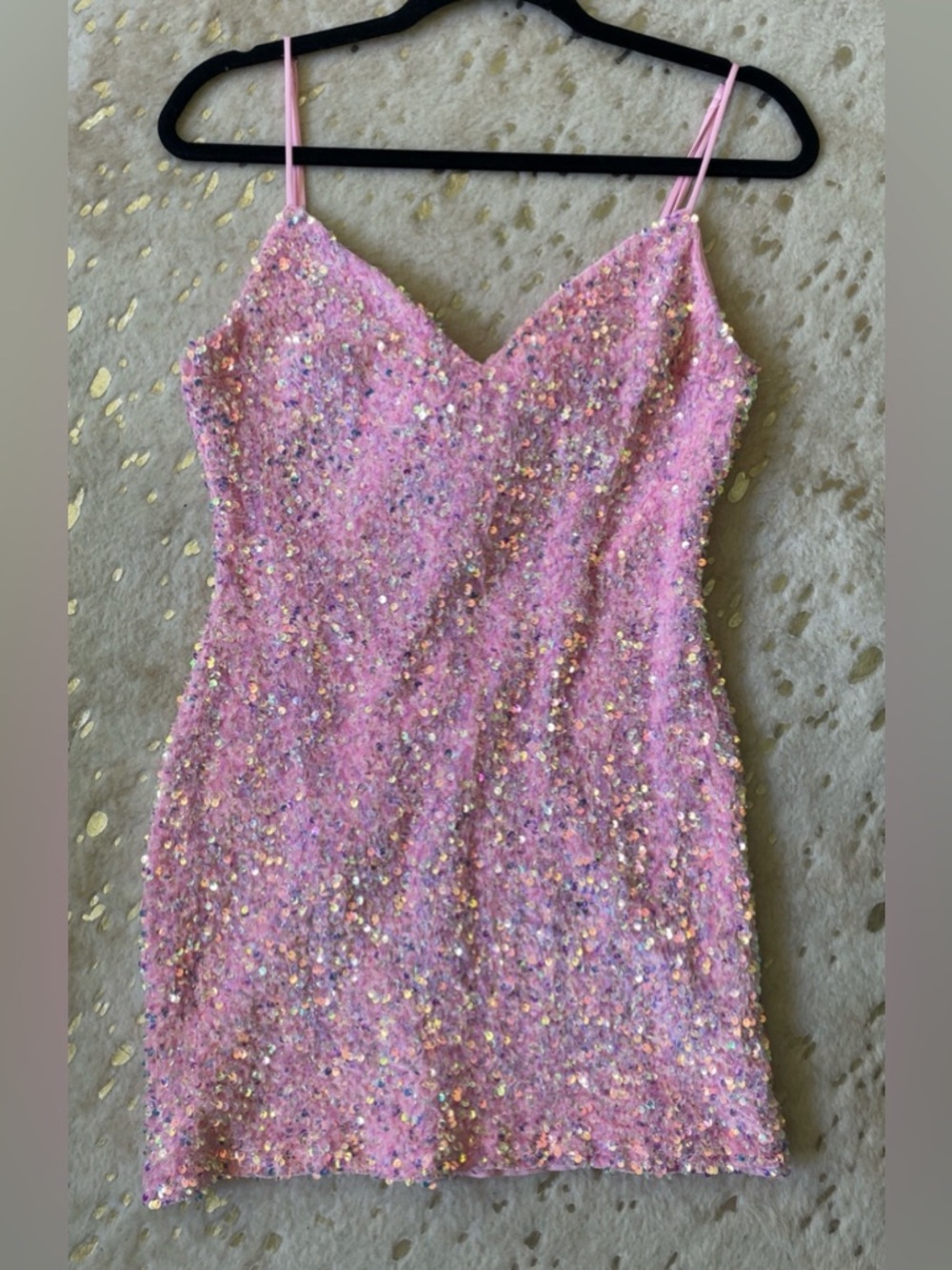 Lucy in the Sky Pink Sequin Mini Dress XL